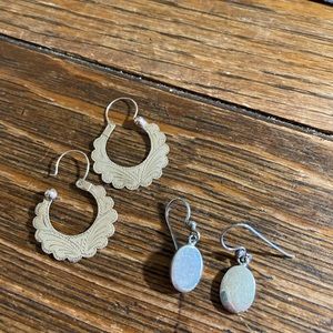Two pairs of silver earrings
